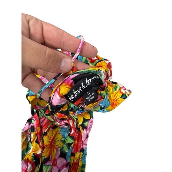 For Love And Lemons Satin Mallory Maxi Dress Cut-Out Multicolor Size Small - Picture 9 of 16